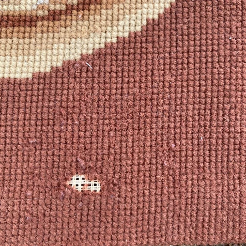 Vtg Aubusson-Style Needlepoint Floral Tapestry Rug Baroque No Backing Pink Brown
